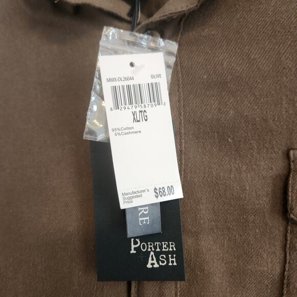 Porter & Ash Men's XL Olive Long Sleeve Button Up Dress Shirt NWT - Picture 2 of 7